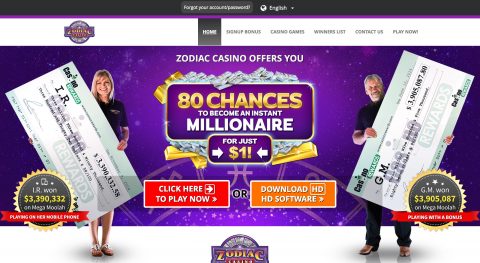 Zodiac Casino Sign Up Bonus