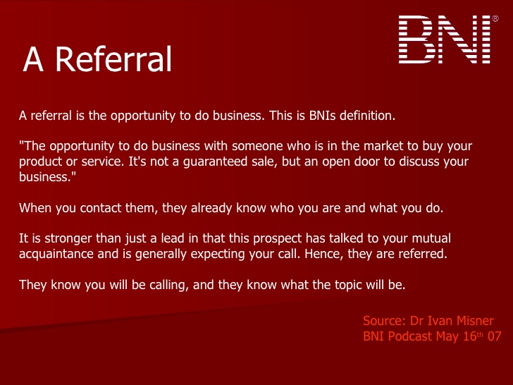 Bni referral exchange clearwater
